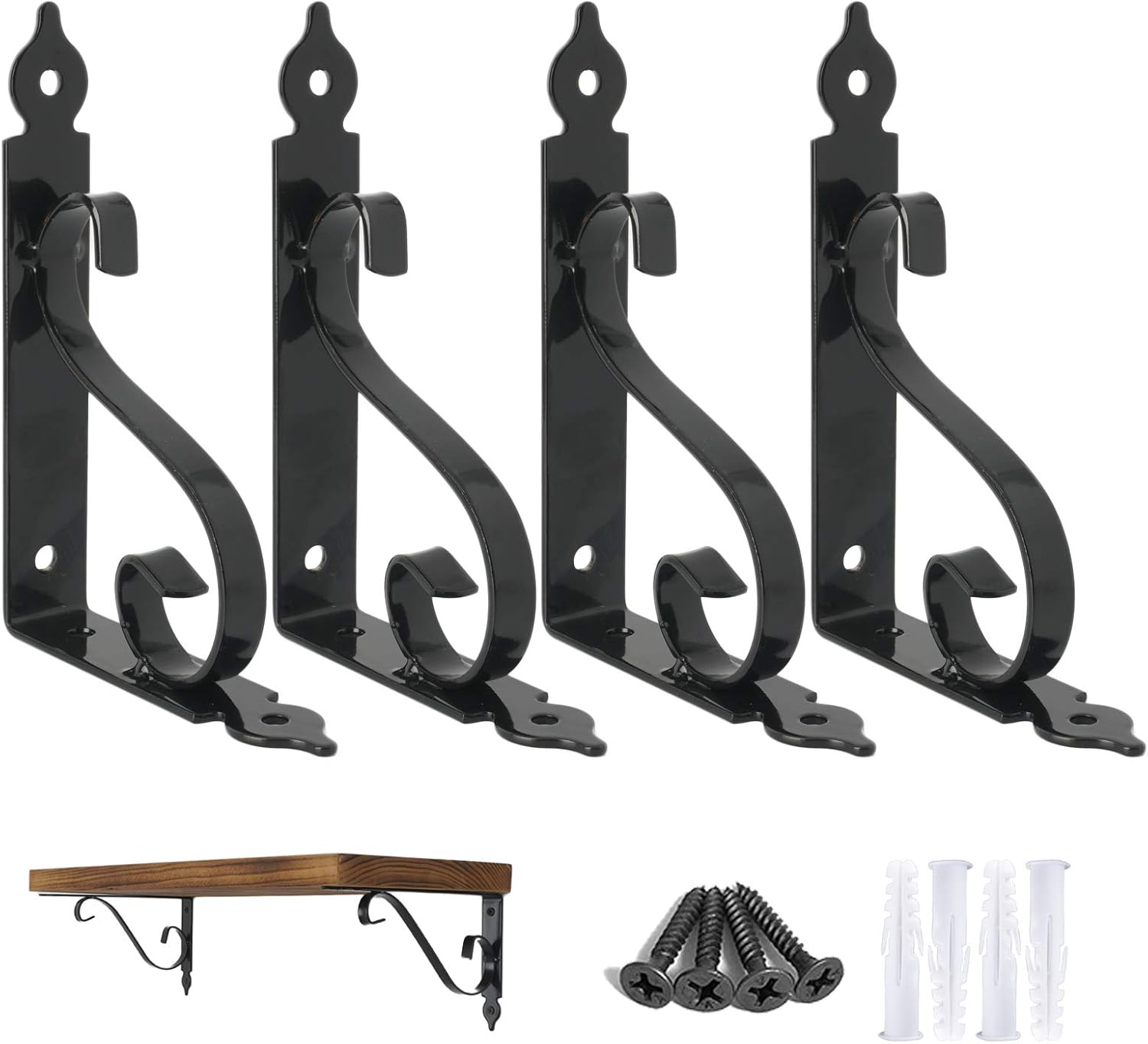 Ouvin Decorative Wall Shelf Brackets 4 Pack 6inch Heavy Duty L Corner