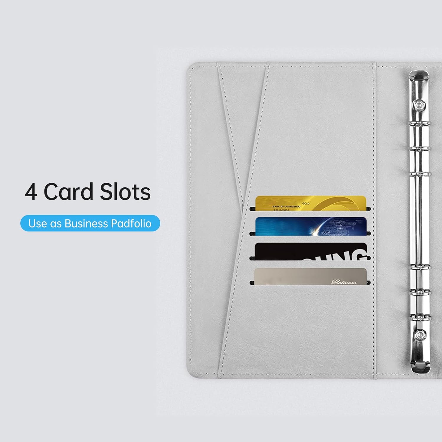 A5 Leather Notebook with Fingerprint Lock and 16GB High-Speed USB Drive Lined Journal Planner 100-Page 6-Ring Binder 4 Card Slots Perfect for Businessman Professionals Students Work Plan Schedule      Unknown Binding