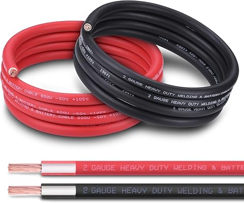 Miniatura 11 de Cable de batería 2/0 AWG de 10 pies, rojo y negro, cable de soldadura OFC de cobre puro calibre 2/0 (actualizado con aislamiento más grueso), mayor