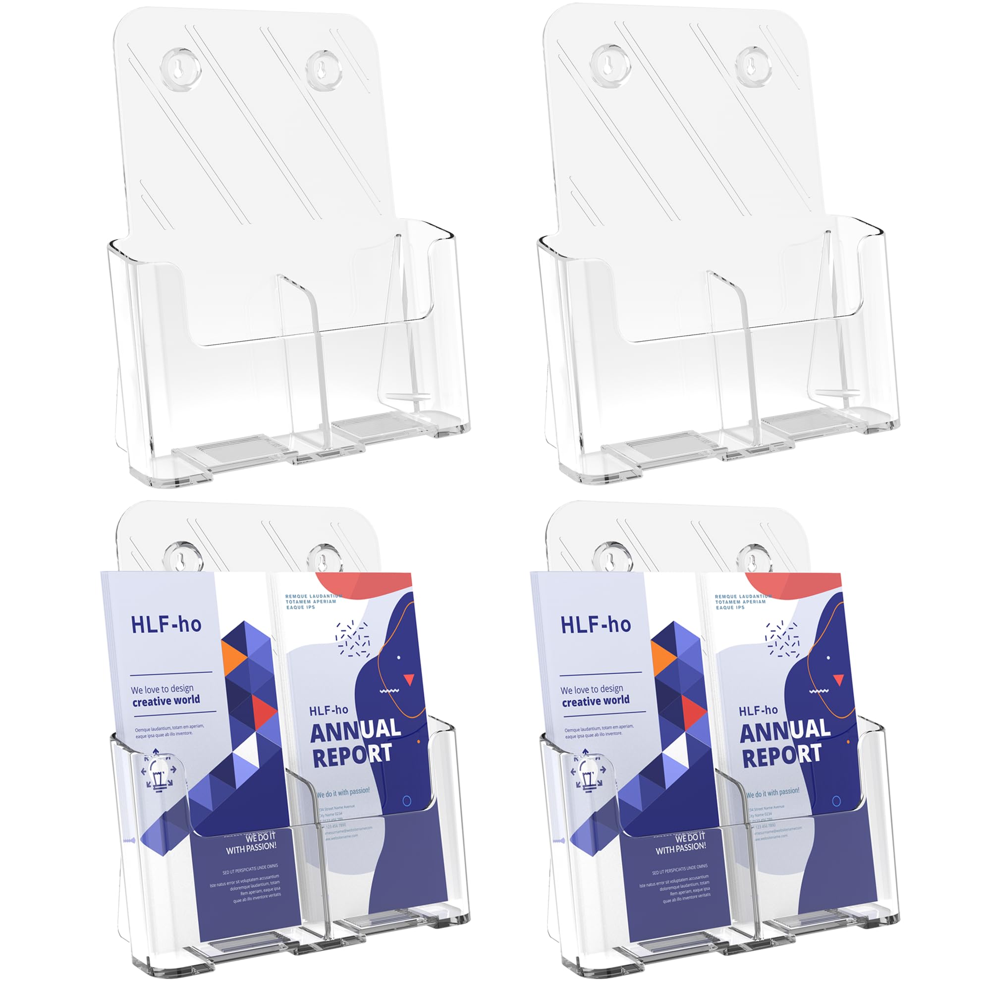 Prospekthalter Aus Acryl – 3 Ebenen, Einstellbar Auf 21,6×27,9 Cm Oder 10,2×22,9 Cm (2 Stück, Transparent)