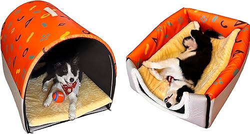 Miniatura 7 de Dog Bed,2 Ways to Use,Indoor Pet House with Fluffy Mat,Removable and Washable Cover,Splash-Proof House and Non-Slip Bottom,for Large Dogs(2XL Star)