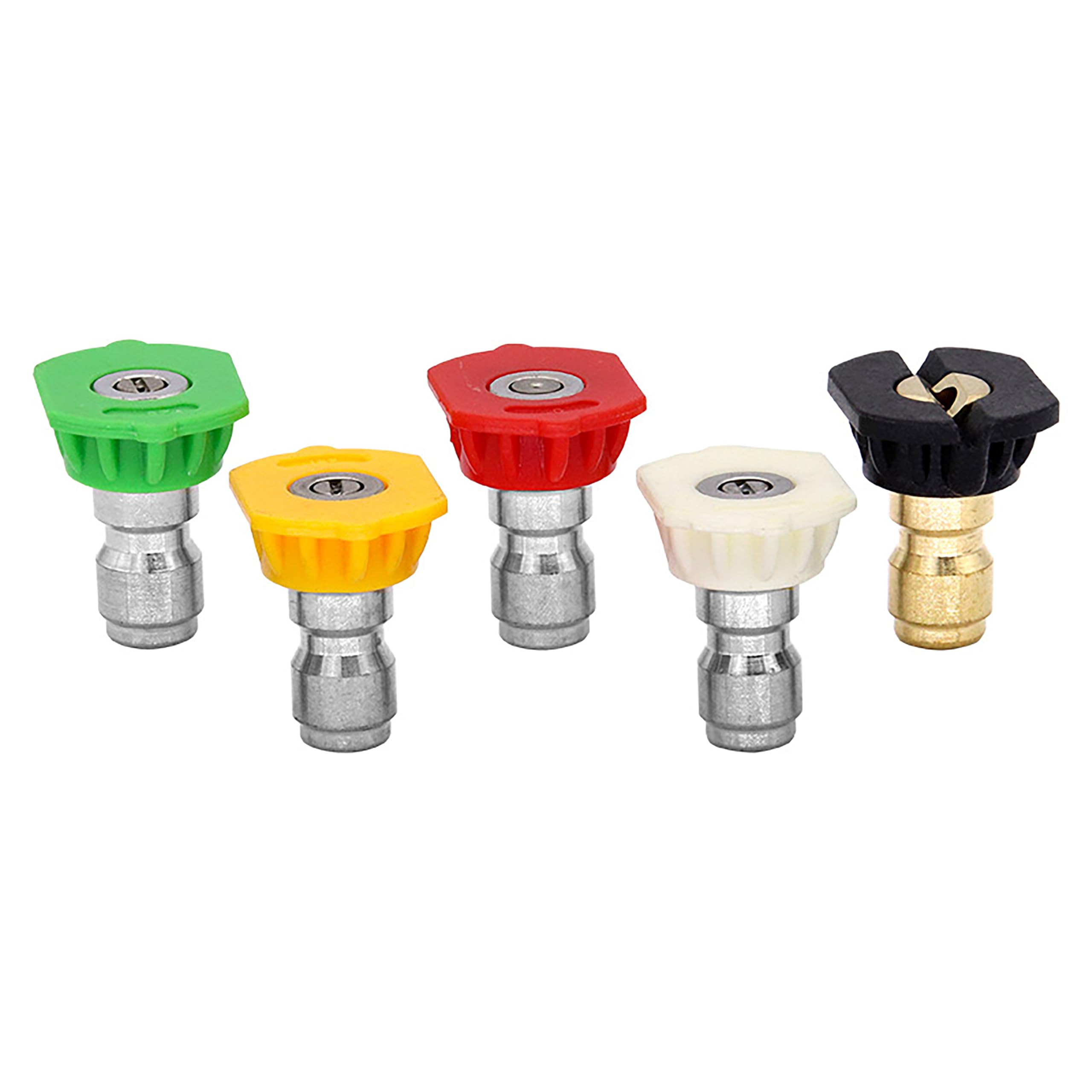 Boquillas de lavado a presión de 2000 PSI, repuesto para Greenworks Cleaning 5201502, compatible con todas las lavadoras a presión Greenworks, conexión rápida de 1/4 pulgadas, juego de 5