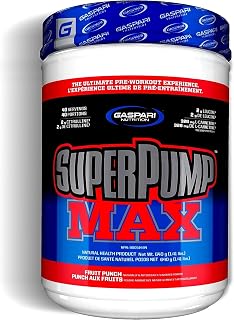 Gaspari Nutrition SuperPump MAX, The Ultimate Pre Workout Powder, Sustained Energy Preworkout, Nitric Oxide Booster, Muscle Growth, Recovery & Replenishes Electrolytes (40 Servings, Blue Raspberry)