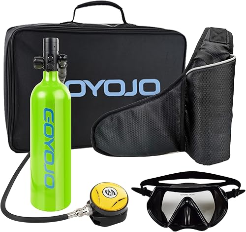 Equipo de buceo Tanque de buceo 1L Sistema de respiración subacuática Cilindro Oxígeno 15-20 minutos Pulmones portátiles Air Buddy con gafas de buceo