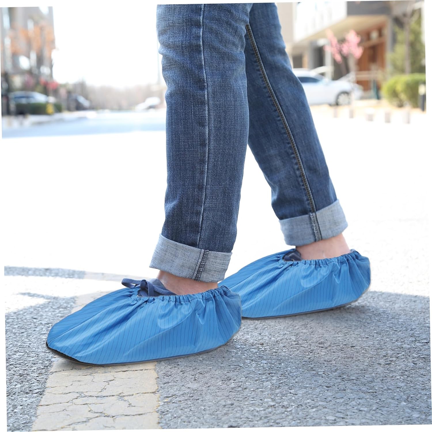 Cabilock 5 Pairs Reusable Shoe Covers Breathable Non Slip Footwear Protectors for Indoor Use Material for Dentists Builders Painters and More