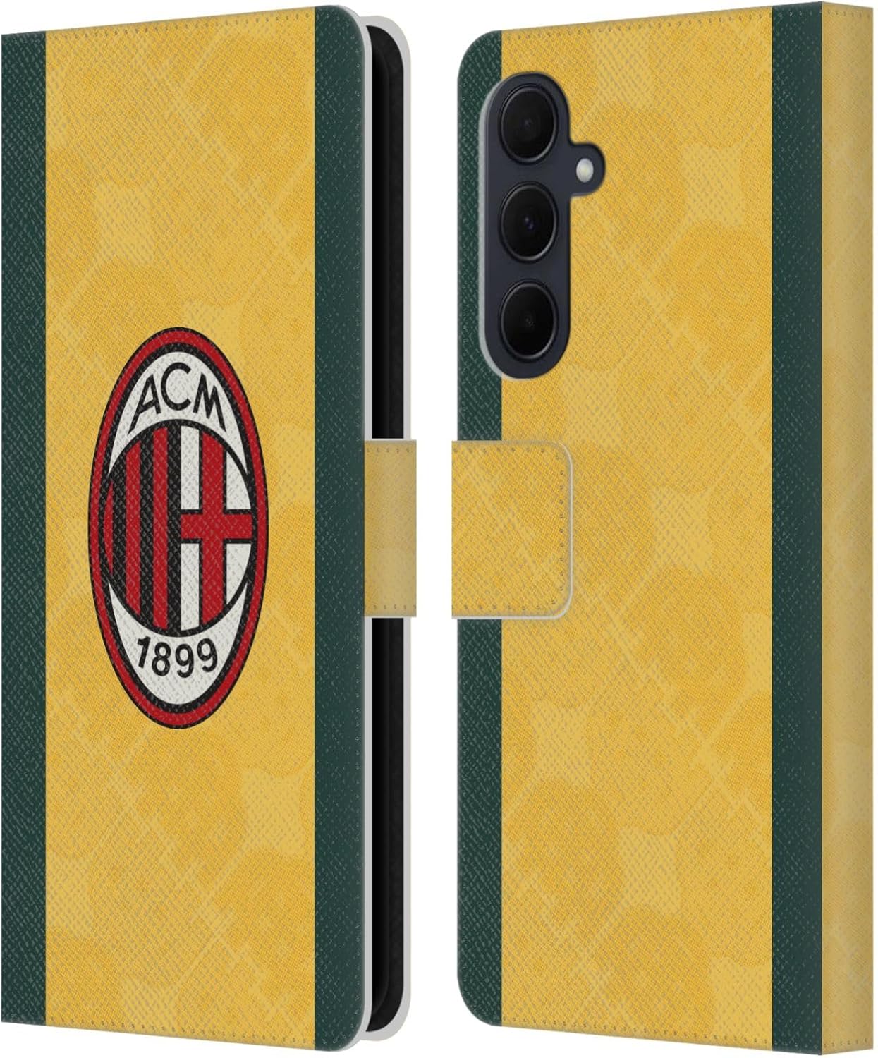 Head Case Designs Officially Licensed AC Milan Third 2025/26 Crest Kit Leather Wallet Case Compatible with Samsung Galaxy A35 5G