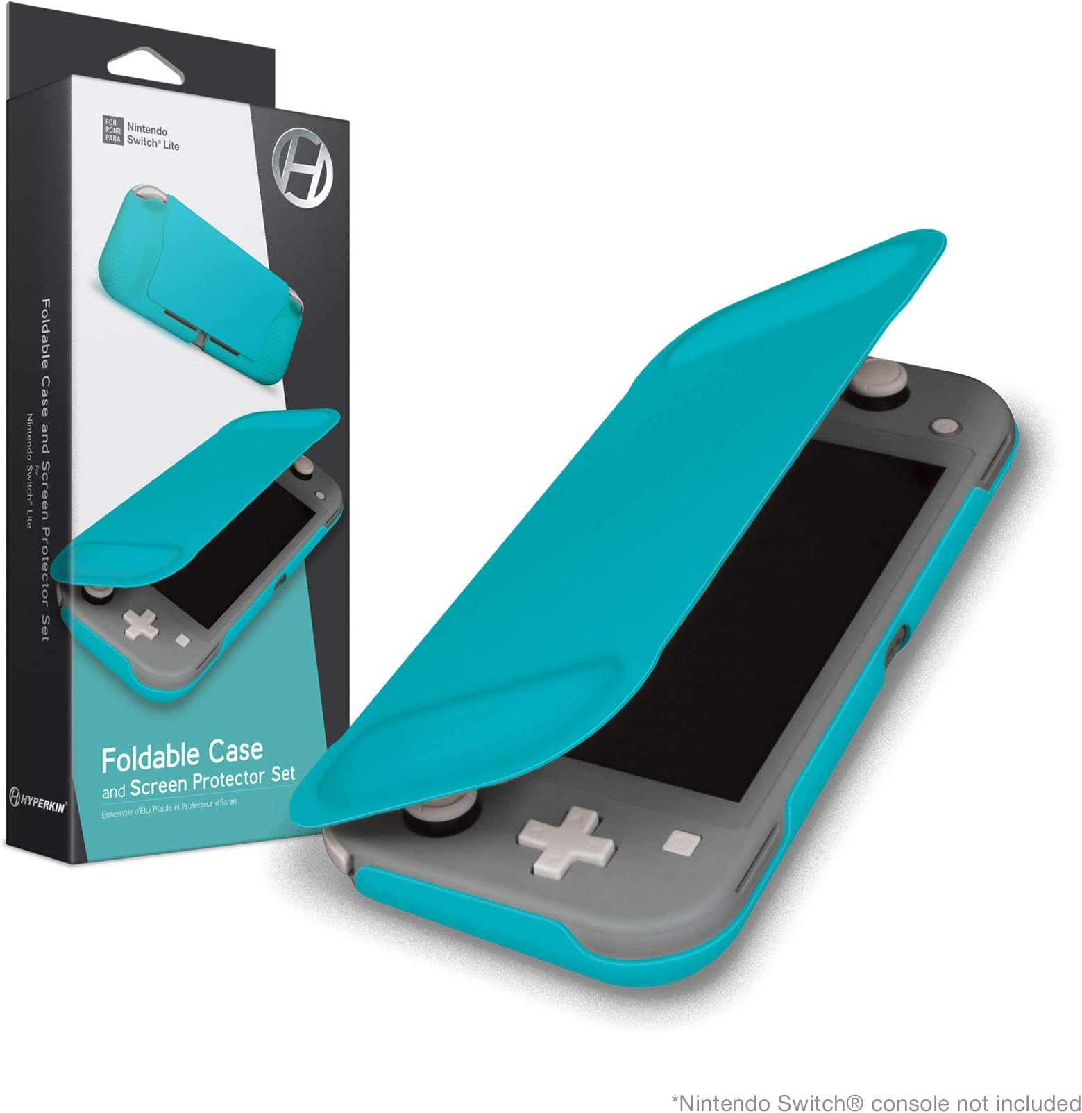 Hyperkin Foldable Case and Screen Protector Set for Nintendo Switch Lite (Turquoise) - Nintendo Switch