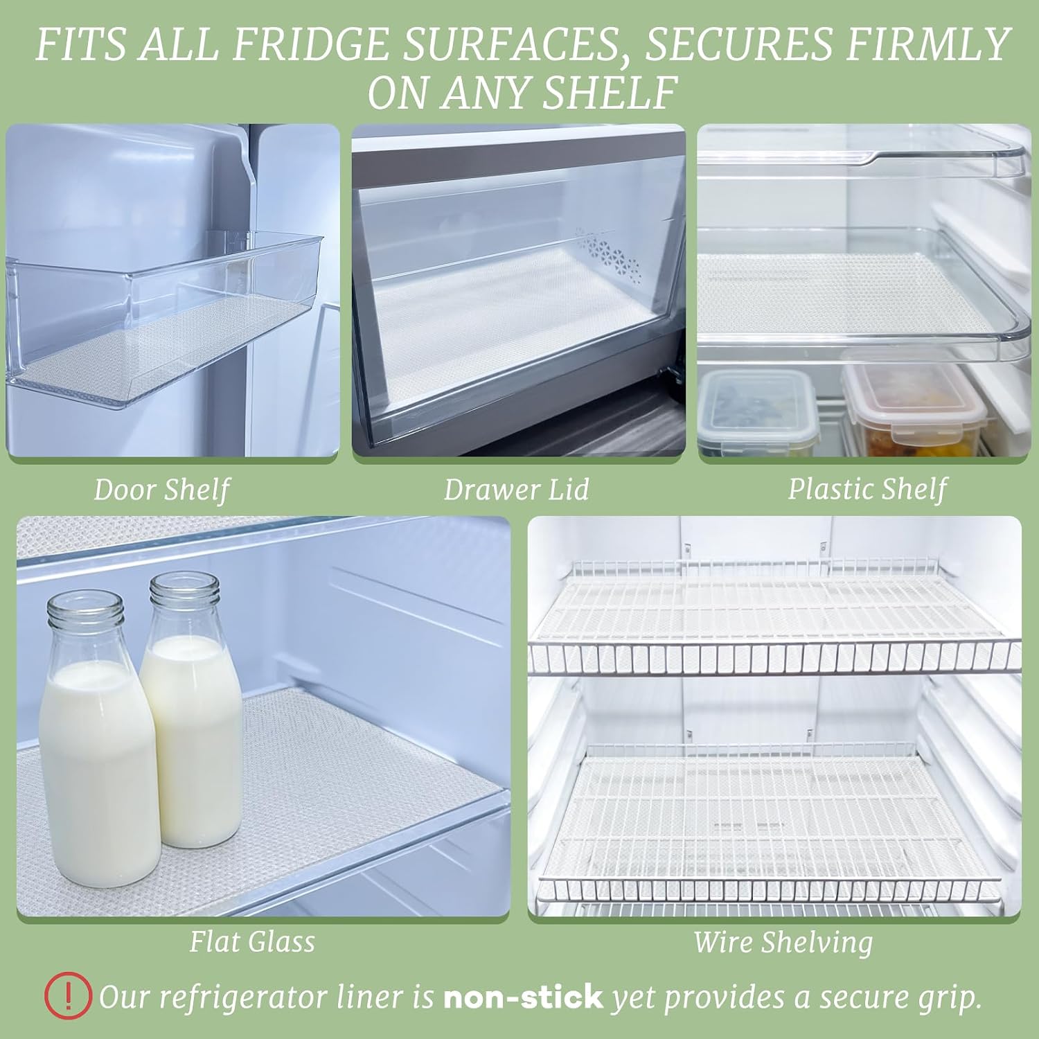 8-Pack Clear Refrigerator Liners, Non-Adhesive Fridge Shelf Liners for Fridge, Washable & Reusable Cabinet and Drawer Liners, Ideal for Home and Kitchen
