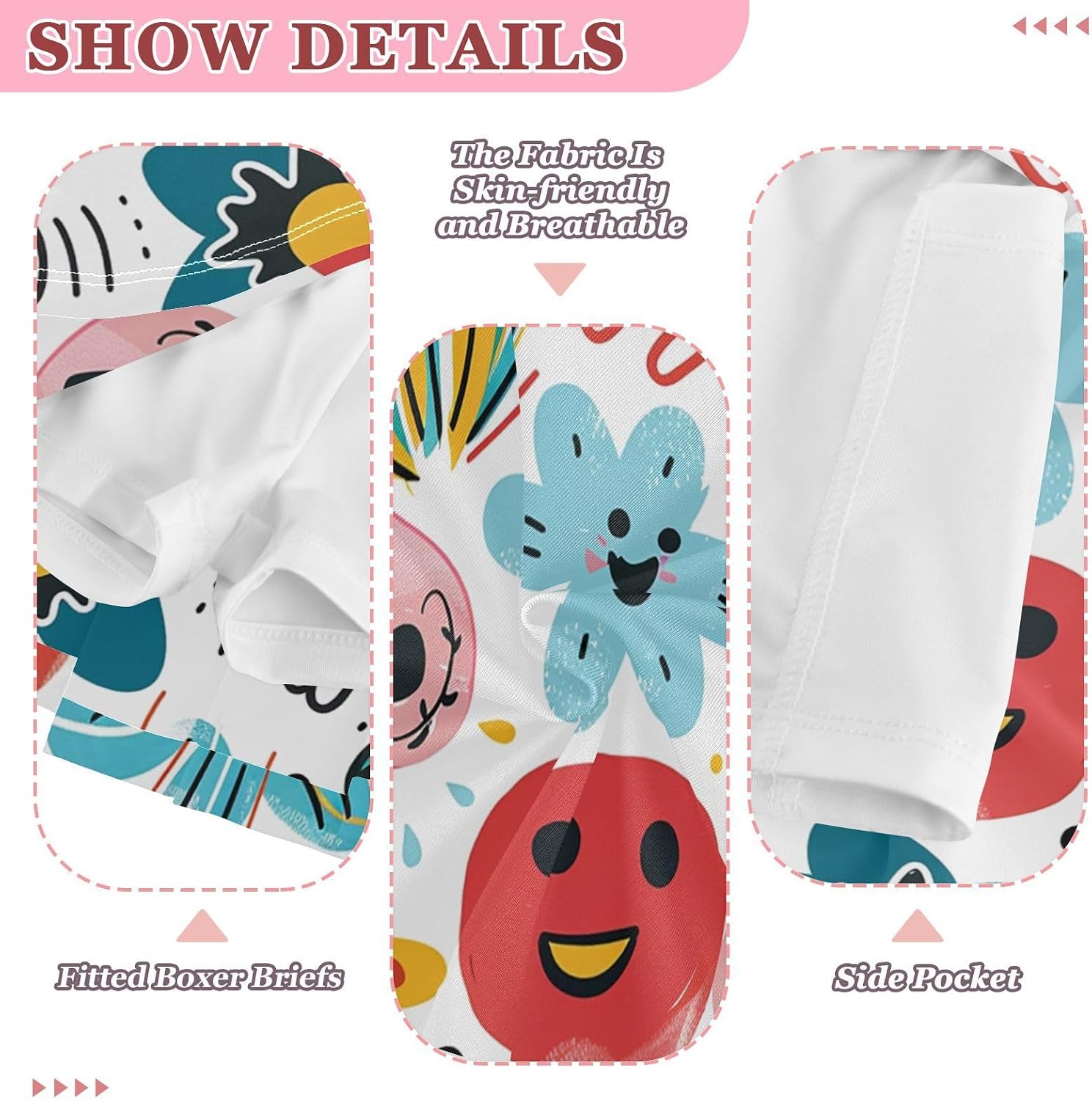 visesunny Sketched Floral Art Girl's Golf Skirt Athletic Tennis Skort Sport Activewear with Double Layer Pockets