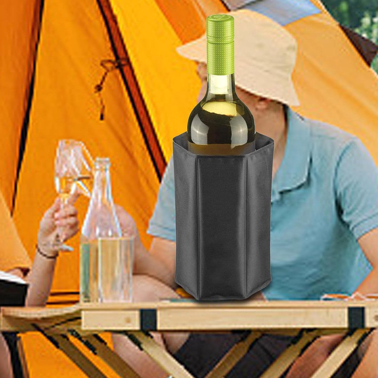 Wine Cooler Sleeve with Protector Chiller Freezer Sleeve Ice Pack Bottle Cooling
