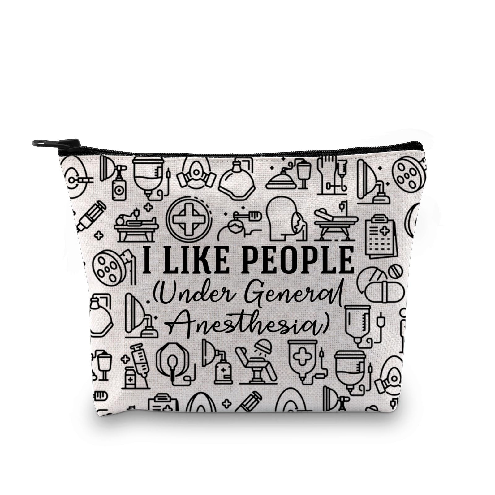 PYOUL Anesthesiologist Thank You Gift Under General Anesthesia Makeup Bag Anesthesia Tech Cosmetic Bag Anesthesia CRNA Graduation Gift Travel Bag (Under General A Bag)