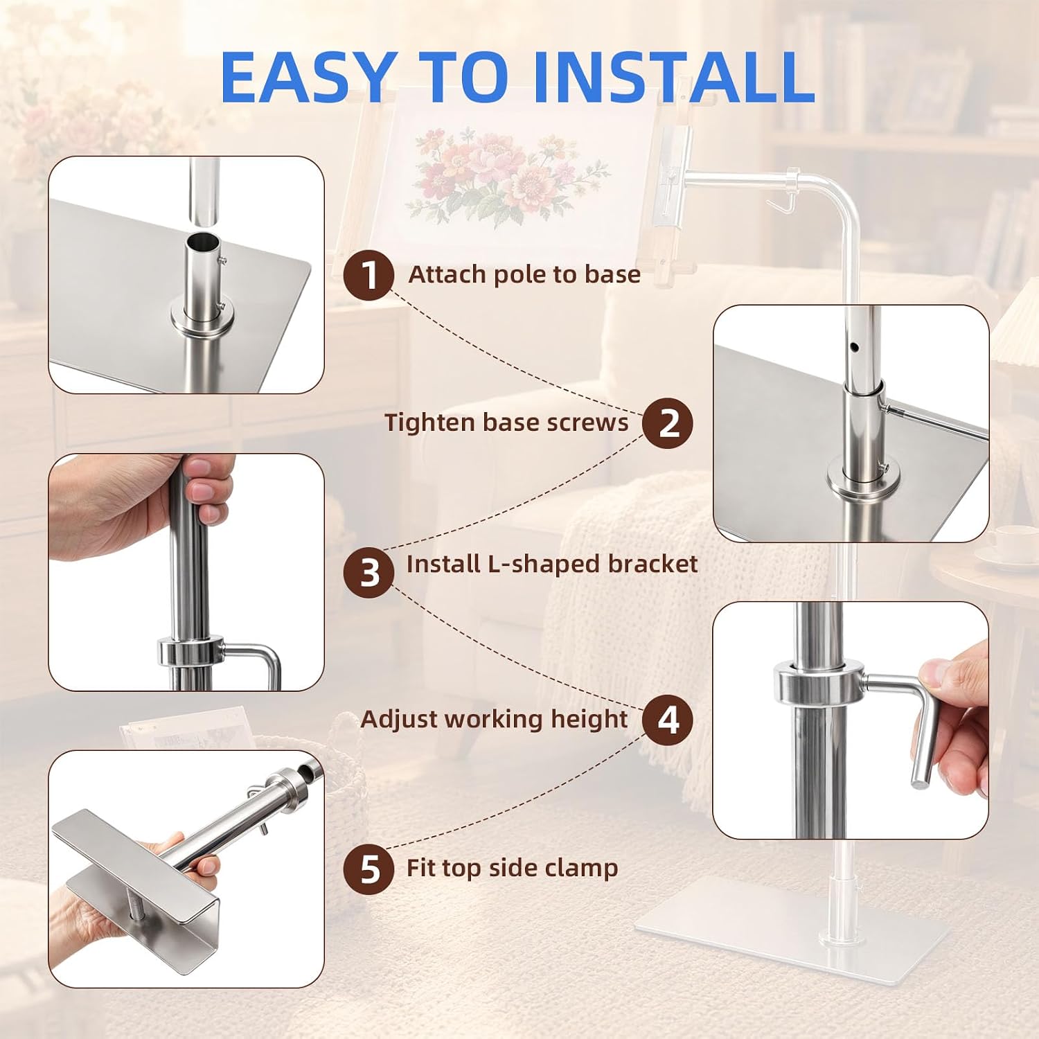 Embroidery Stand Workstand with Side Clamp for Cross Stitch