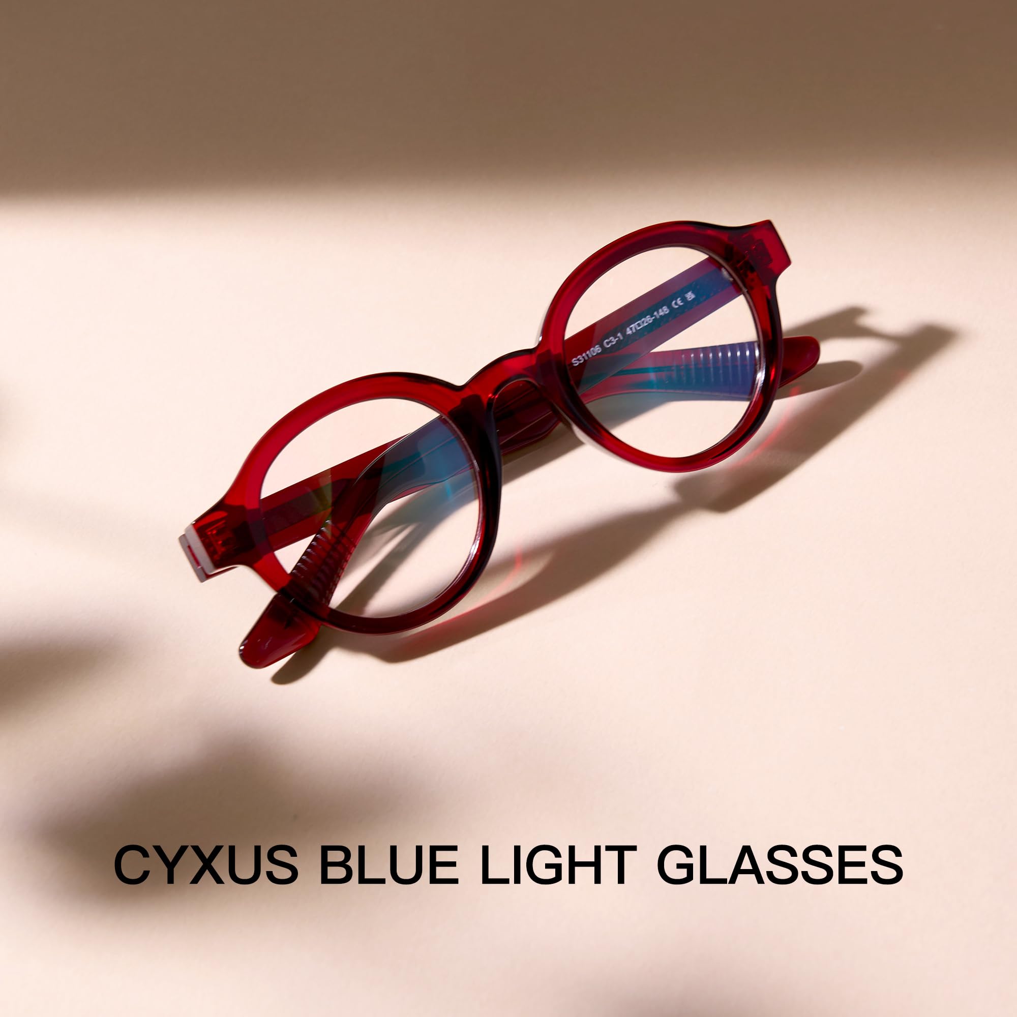 Cyxus Occhiali Nerd Retrò Occhiali Luce Blu Uomo Donna Moda Occhiali Da Computer Anti Mal di Testa Affaticamento Degli Occhi 8560