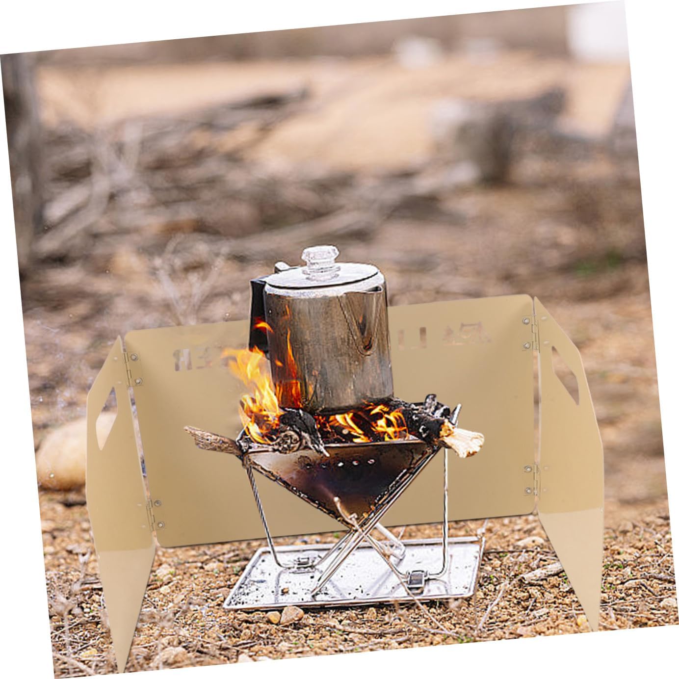 Lightweight Wind Block for Camping Stove Windscreen Folding Design for Outdoor Cooking