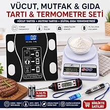 Bluetooth Ak ll  V cut Tart s  + Dijital Mutfak Tart s  + G da Termometresi 3'l  Set