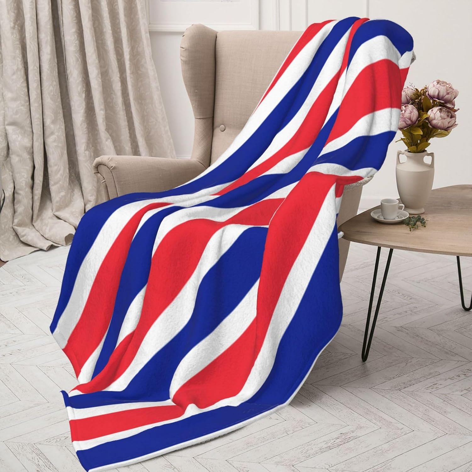 French Flag Decorative Gift Blanket, Sofa Bed Living Room Camping Travel Blanket (50 * 40 inches), Flannel Children's Blanket,
