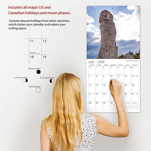 Miniatura 3 de Calendario de pared 2023-2024, calendario de pared mensual de 18 meses, divertido regalo de broma D'ck Pics Stone de julio de 2023 a diciembre de