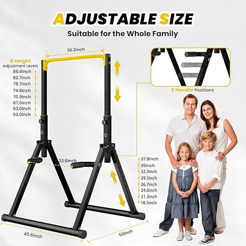 Miniatura 2 de DOBESTS Power Tower Pull Up Bar Free Standing, Adjustable Foldable Pull Up Station, Home Gym Strength Training Equipment 700LBS