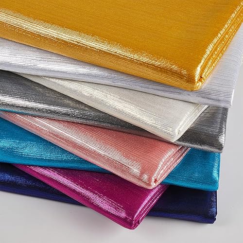 Miniatura 6 de MaiMaiSuan Tela de punto acanalado metálico suave y brillante de 60 pulgadas de ancho para vestido de baile, disfraz, vestido de boda, tela de ropa