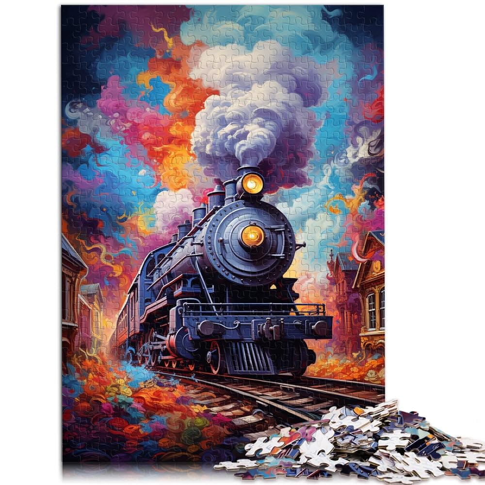 Puzzles for Adults 1000 Piece train Family Fun Puzzle 50x70cm Help the brain exercise addictive toys to cultivate patience — image 1