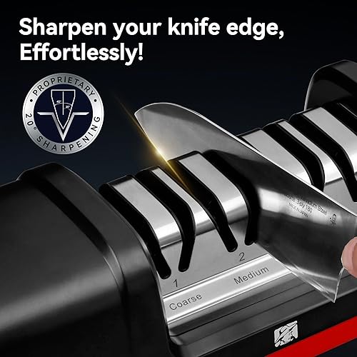 Miniatura 3 de Afilador de cuchillos eléctrico de cocina, profesional de 4 etapas 100% abrasivos de diamante, afilador resistente para traight, cuchillos dentados,