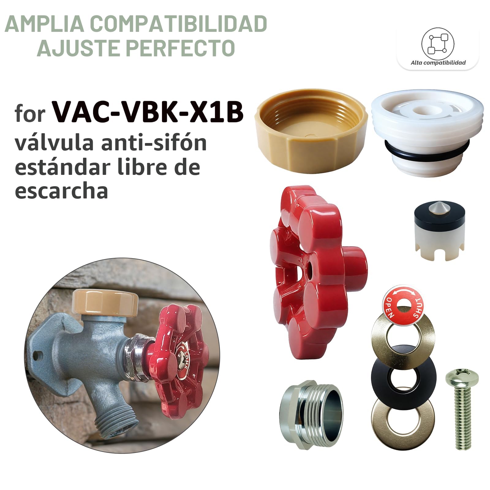 Juego De Mangos De Grifo Azul Y Rojo, ABS Y Hierro, Núcleo De 9 Mm Con 20 Dientes, Para Bañera Y Manguera De Jardín
