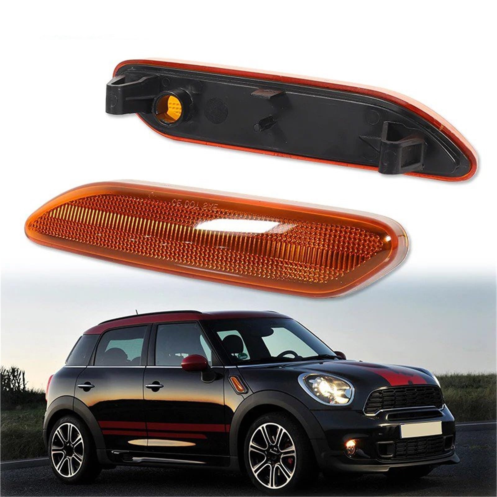Clignotants Remplacements Boîtier Lumière Clignotant Marqueur Latéral D'aile Avant pour Mini pour Cooper R60 R61 pour Countryman pour Paceman sans Ampoule/Prise Clignotants LED(Clear Lens)