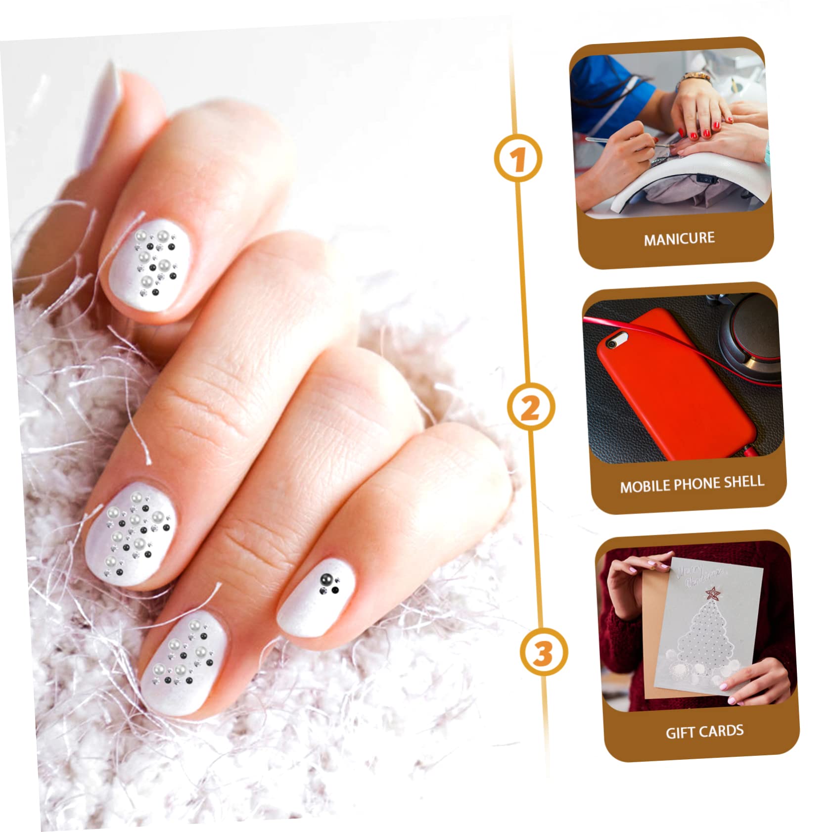 PACKOVE 5 set Per Unghie Per Unghie Per Unghie Ciondoli Per Unghie Spessi Adesivi Per Nail Art Ciondoli Per Unghie Con Scintillanti 3 confezioni * 5