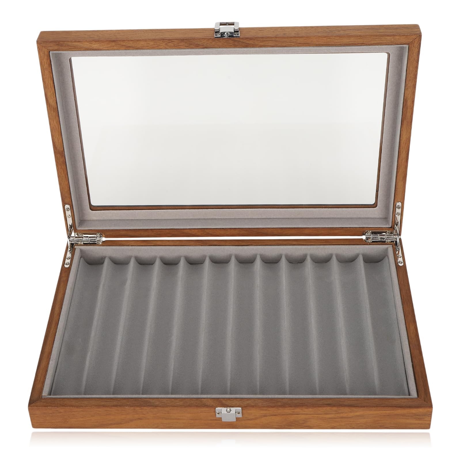 Dpofirs Defult Wooden Fountain Pen Display Case Gift Box For 12 Pens Display For Shop Home Collection Display Fountain Pen Casing With Presentation Pen Tray