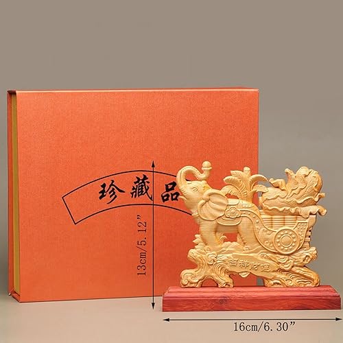 Miniatura 2 de Estatua de elefante de la suerte, figura de elefante de riqueza de madera maciza, decoración de oficina en casa, escultura de arte moderno, estatua