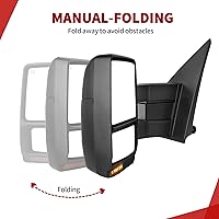 Vista 7 de Remolque Espejos Yitamotor para Ford F150 2007 – 2015 Par Set Power climatizada con y espejos laterales con luz, for 07-15 F150 Power