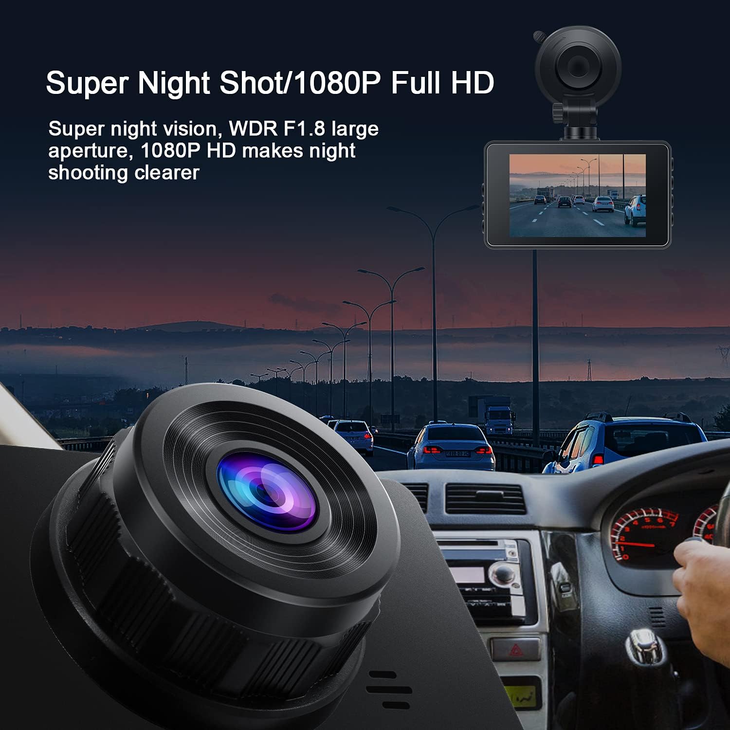 Hоttеѕt Sаlе Dash Cam Dash Camera for Cars 1080P FHD DVR【2022 Upgrade Style】 3 Inch LCD Screen 170° Wide Angle,WDR with Night Vision,G-Sensor,Parking Monitor,Loop Recording,Motion Detection,Used in All Cars