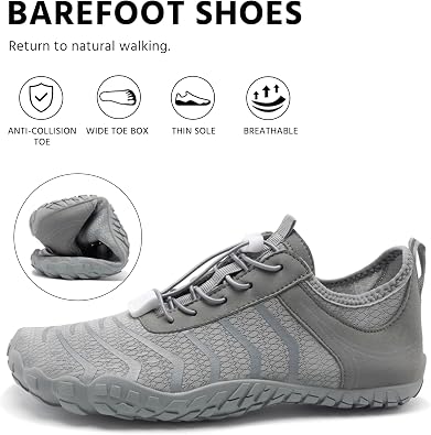 Barefoot Shoes Women Mens Footwear for Walking Hiking Gym,Wide Toe Box Shoe | Zero Drop Healthy & Non-Slip,Breathable Barefoot Vitality Water Shoes for Women Men,River Boat Beach Pool Swim Shoe Unisex
