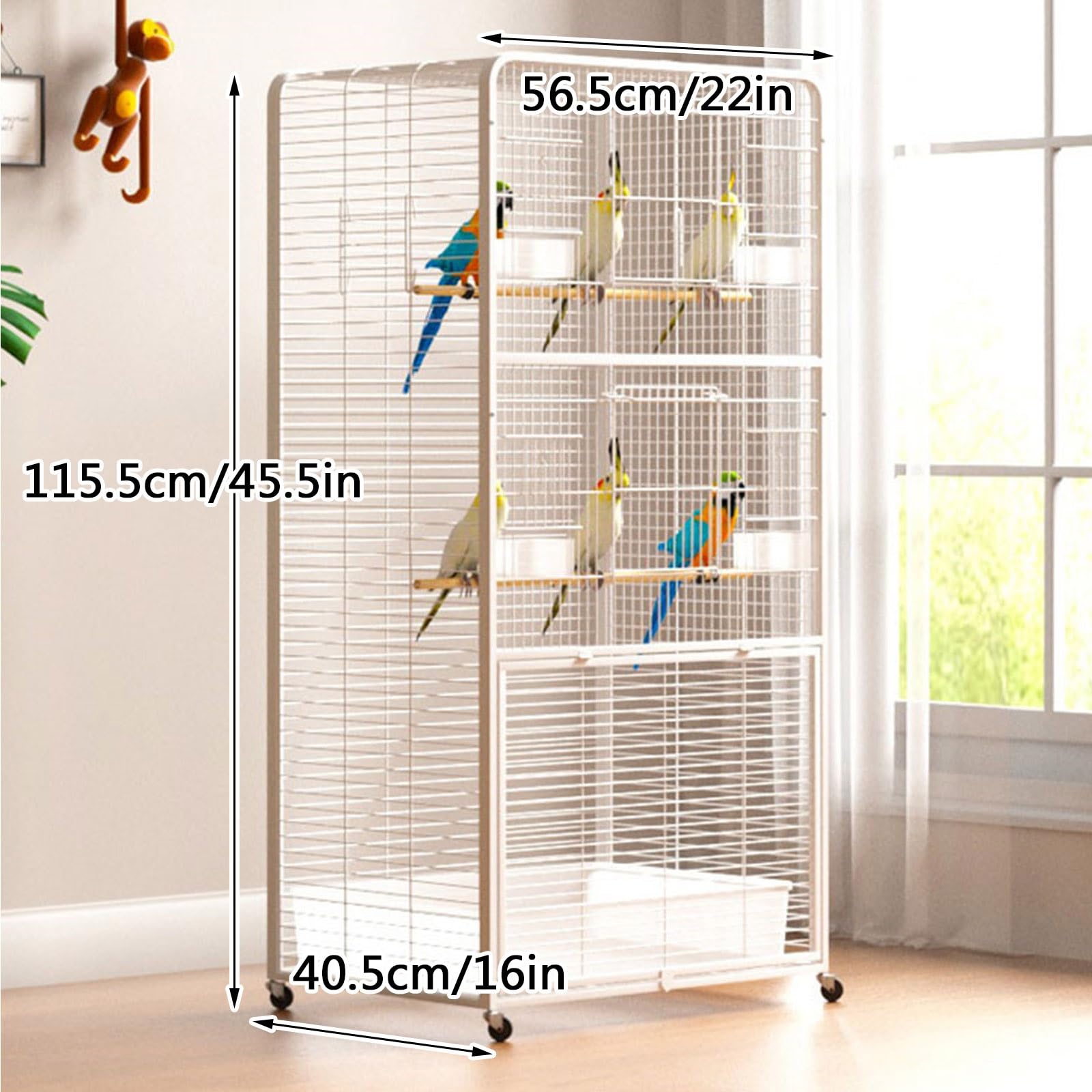 Cage à oiseaux avec toit ouvert - Volière d'intérieur pour perruches, calopsittes et conures