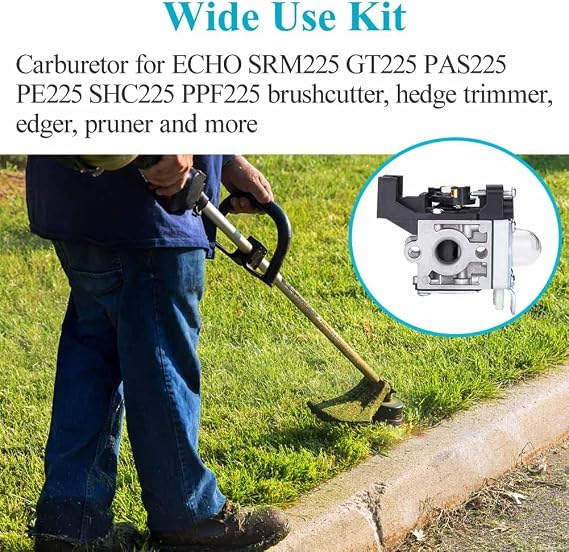 HOODELL Adjustable SRM225 Carburetor for Echo GT225 PE225 PAS-225 SHC-225 RB-K93 SRM-225 Weed Eater Parts Rebuild, Easy-Start Trimmer Edger Carb with Tune Up Kit Primer Bulb