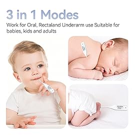 Berrcom Digital Thermometer for Adults and Kids, Medical Thermometer for Fever 10 Second Reading Armpit Thermometers with Fever Alarm