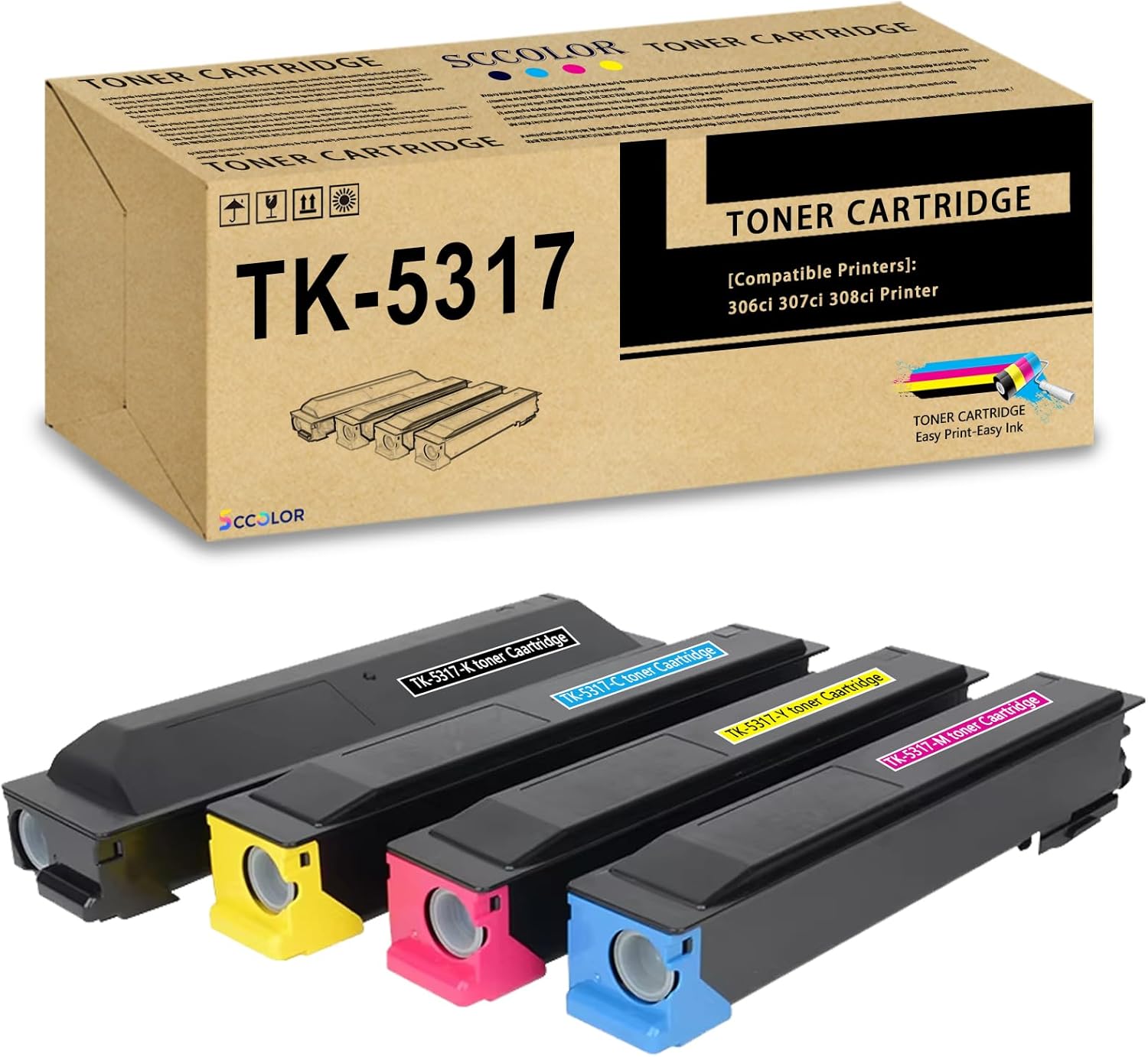 TK-5317 TK5317 Toner Cartridge High Yield 1T02WH0US0 1T02WHCUS0 1T02WHBUS0 1T02WHAUS0 Compatible for Kyocera TK5317 TK-5317K TK-5317C TK-5317M TK-5317Y TASKalfa 408ci 508ci CS408ci CS508ci Printer