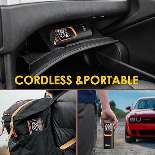 Miniatura 7 de Compresor de aire portátil para inflador de neumáticos, bomba de aire con alta presión de 170 PSI, presión digital de neumáticos, parada automática