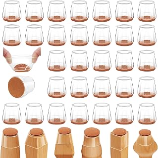 36Pcs Silicone Chair Leg Floor Protectors,Floor Protectors for Chairs,Rubber Chair Leg Protectors for Hardwood Floors,Chair Leg Caps Chair Leg Covers for Wooden Floors(Clear, XSmall)