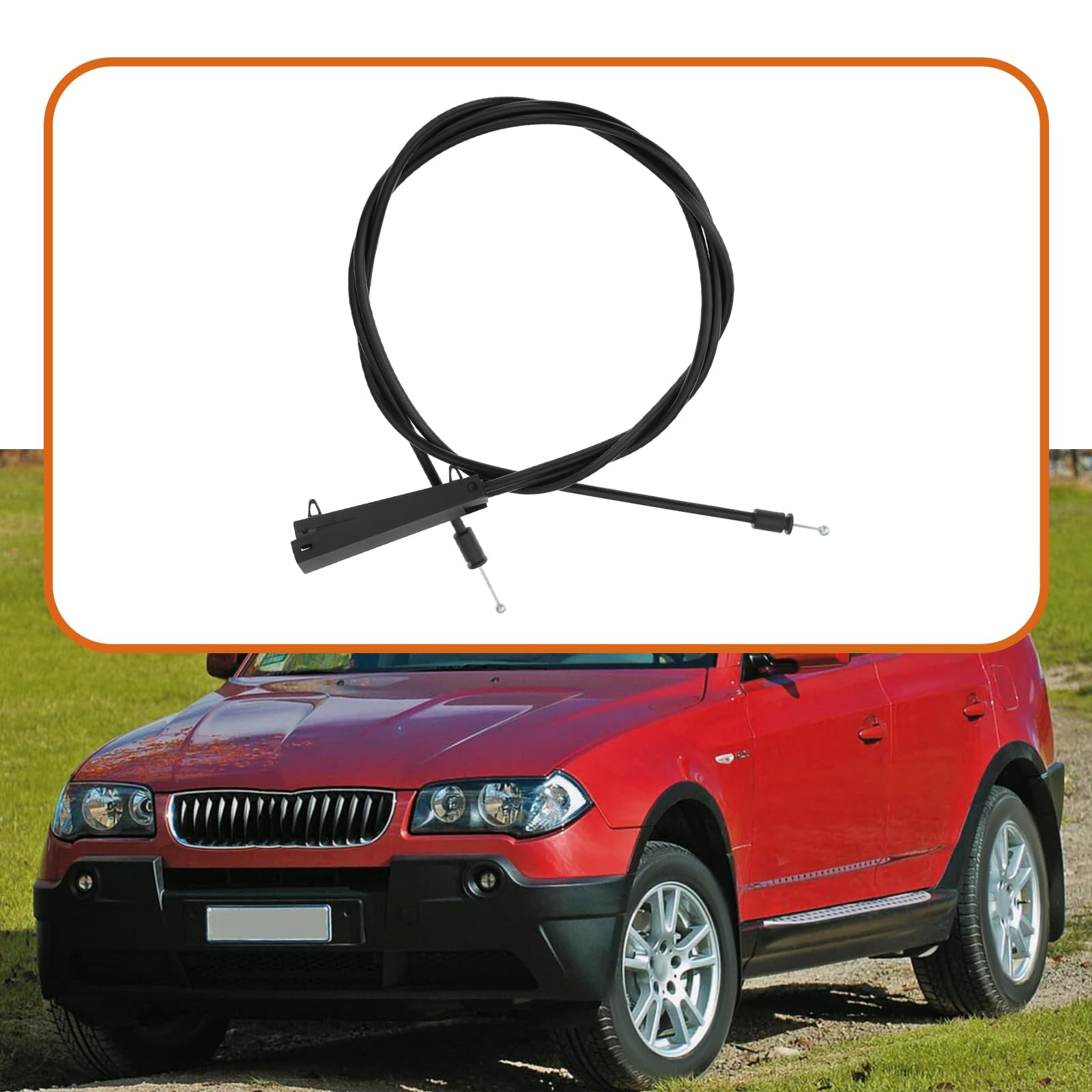 ECSiNG Cavo di rilascio del cofano anteriore compatibile con BMW X3 2004-2010 51233434665 cavo fermo cofano