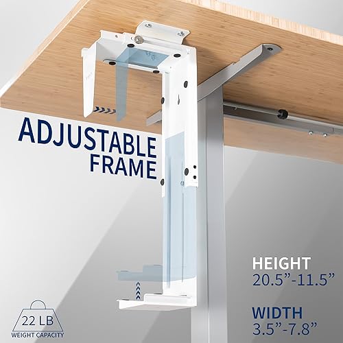 Miniatura 4 de VIVO Soporte ajustable para debajo del escritorio y de pared para PC de 3.5 a 7.8 pulgadas de ancho, soporte para CPU con bloqueo giratorio y