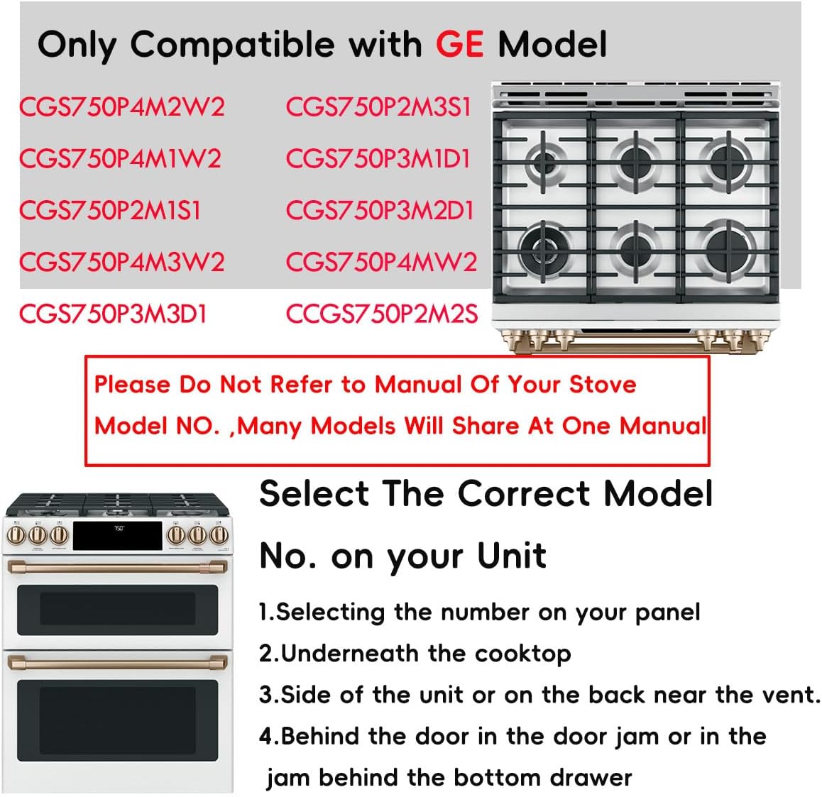 2 Pcs 30Inch Stove Top Protectors For GE Model CGS750P4M2W2 6 burner Gas Range Cooktop Cover liner