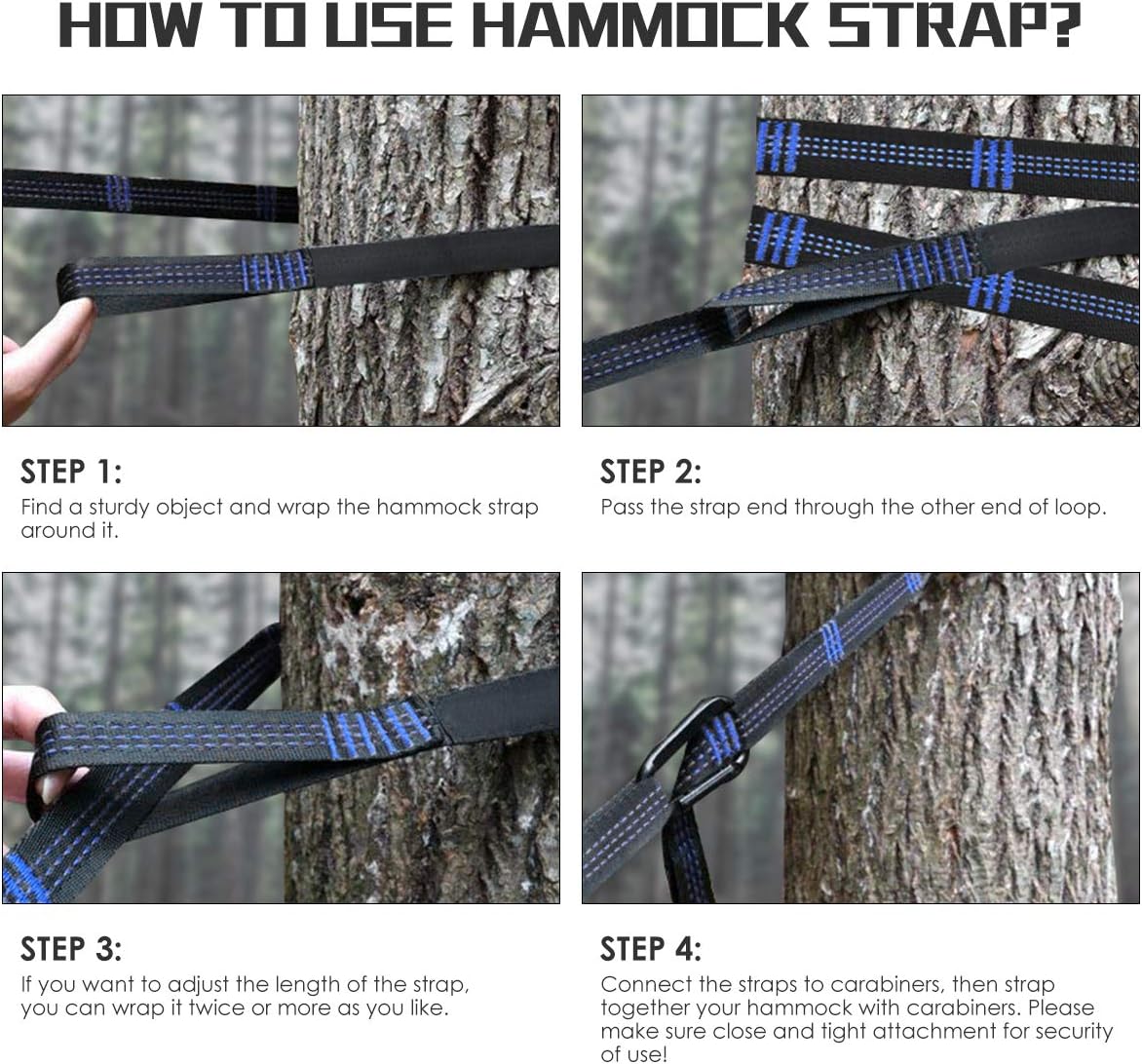 Grassman Hammock Straps, 10ft Long Hammock Strap Set 20+1 Loops, Rip-Resistant 1000lbs Capacity Tree Straps for Hammocks, Compact, Lightweight and Easy to Use : Patio, Lawn & Garden