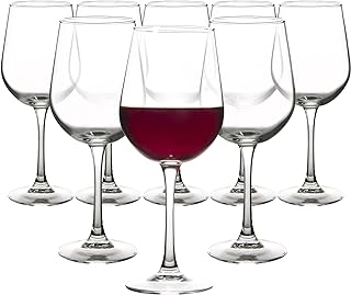 Elegant 15 oz Tempered Red Wine Glasses Set of 8 for Special Occasions, Stylish and Durable