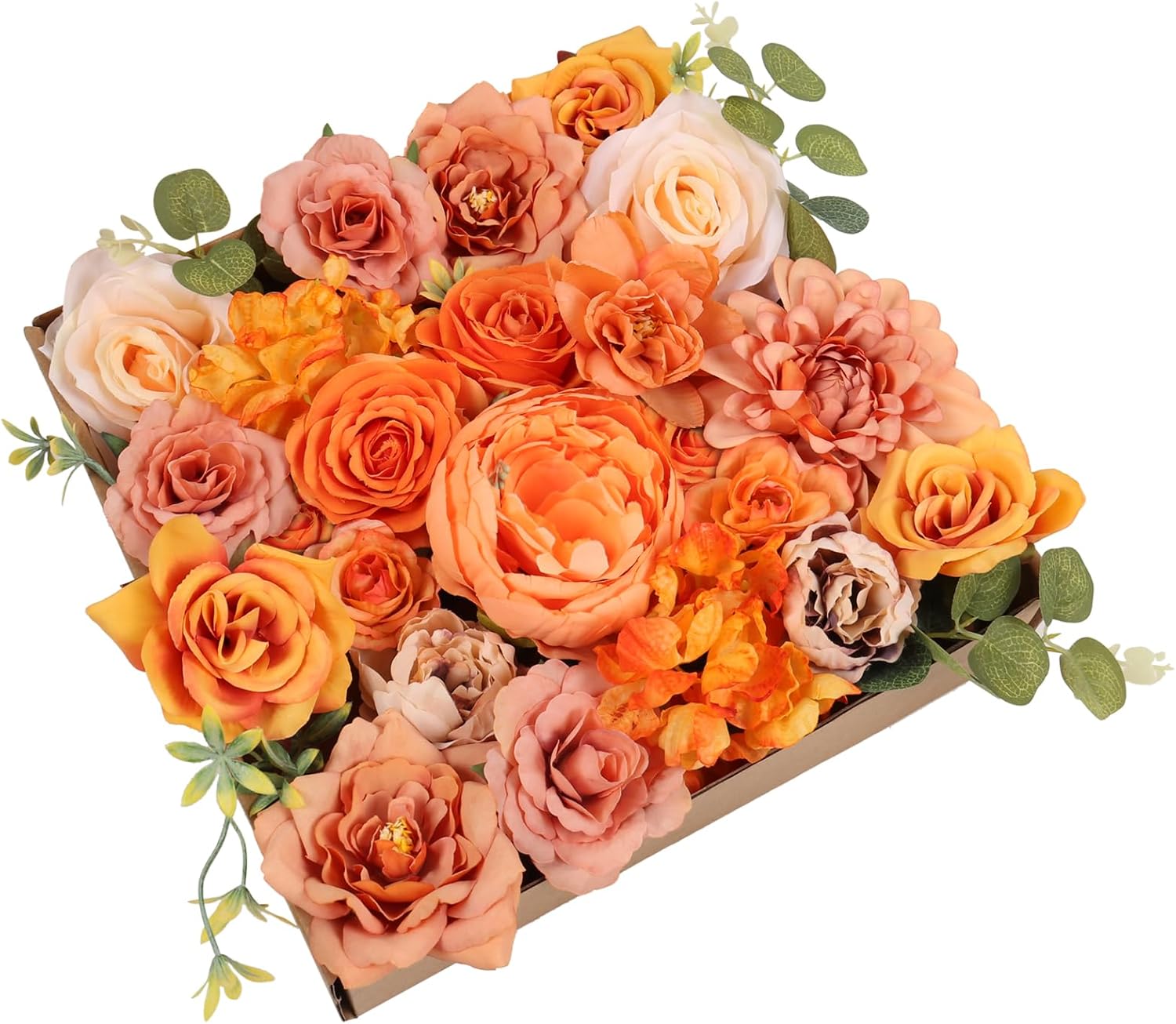 DEEMEI Artificial Fall Flowers Burnt Orange Combo Box Set
