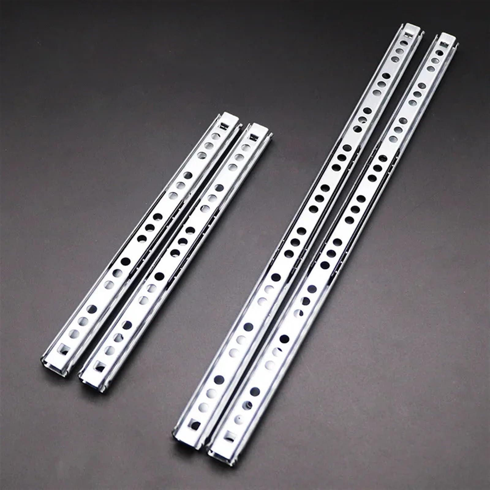 Oumifand 342Mm 14Inch 17Mm Wide Hidden Slide Two Sections Self Absorption Damping Mute Buffer Drawer Track Double Pull Single Two-Way 1Pair(342Mm 14Inch)
