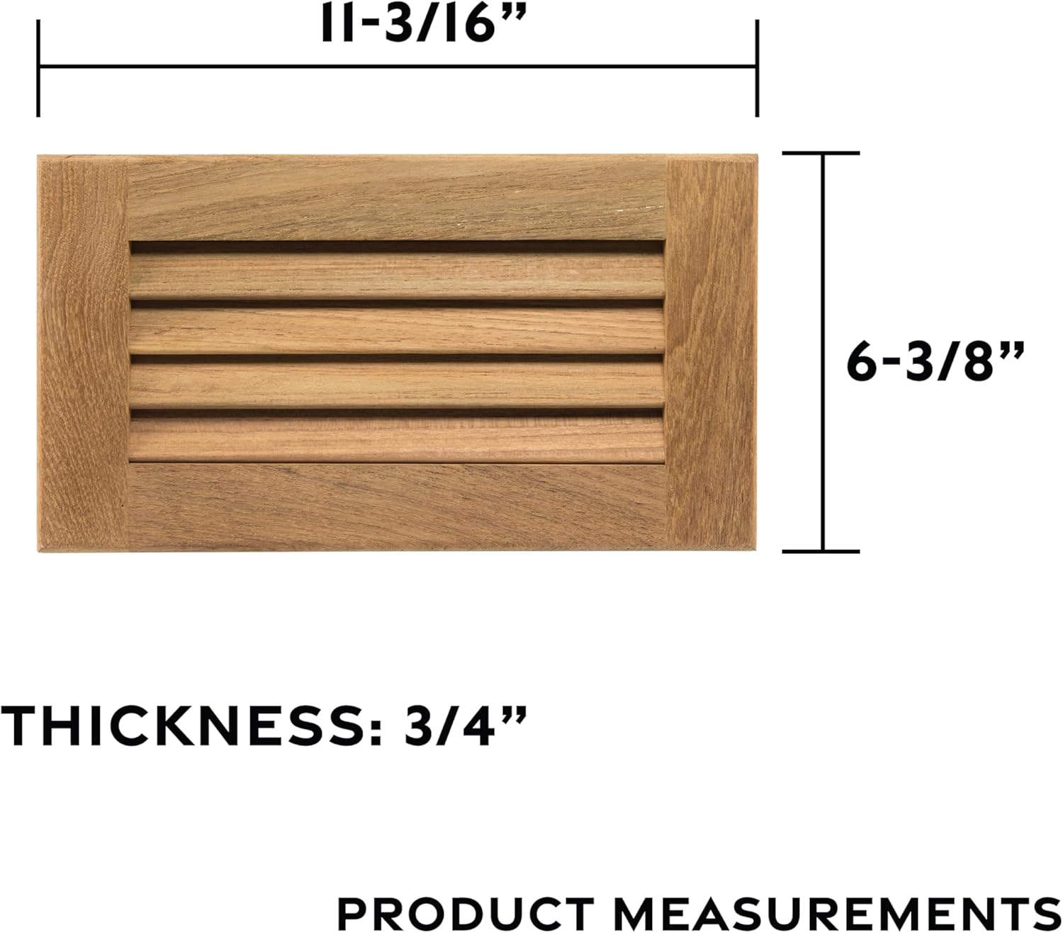 Whitecap Teak Louvered Insert for Cutout, 5 3/8 x 10 3/16"