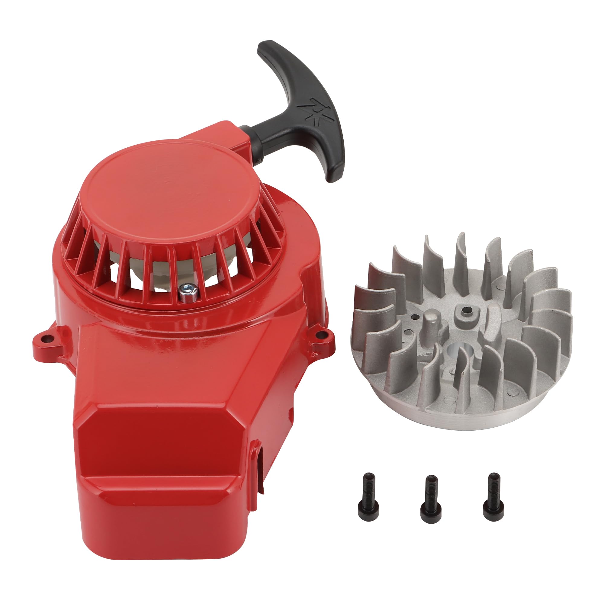 WOOSTAR Rückstoßstarter mit Schwungrad Ersatz für 2 Takt 47ccm 49ccm Pocket Dirtbike Mini ATV Motor