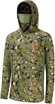 Bassdash UPF 50+ Hommes Chemises de chasse avec masque manches longues Camo Capuche de pêche