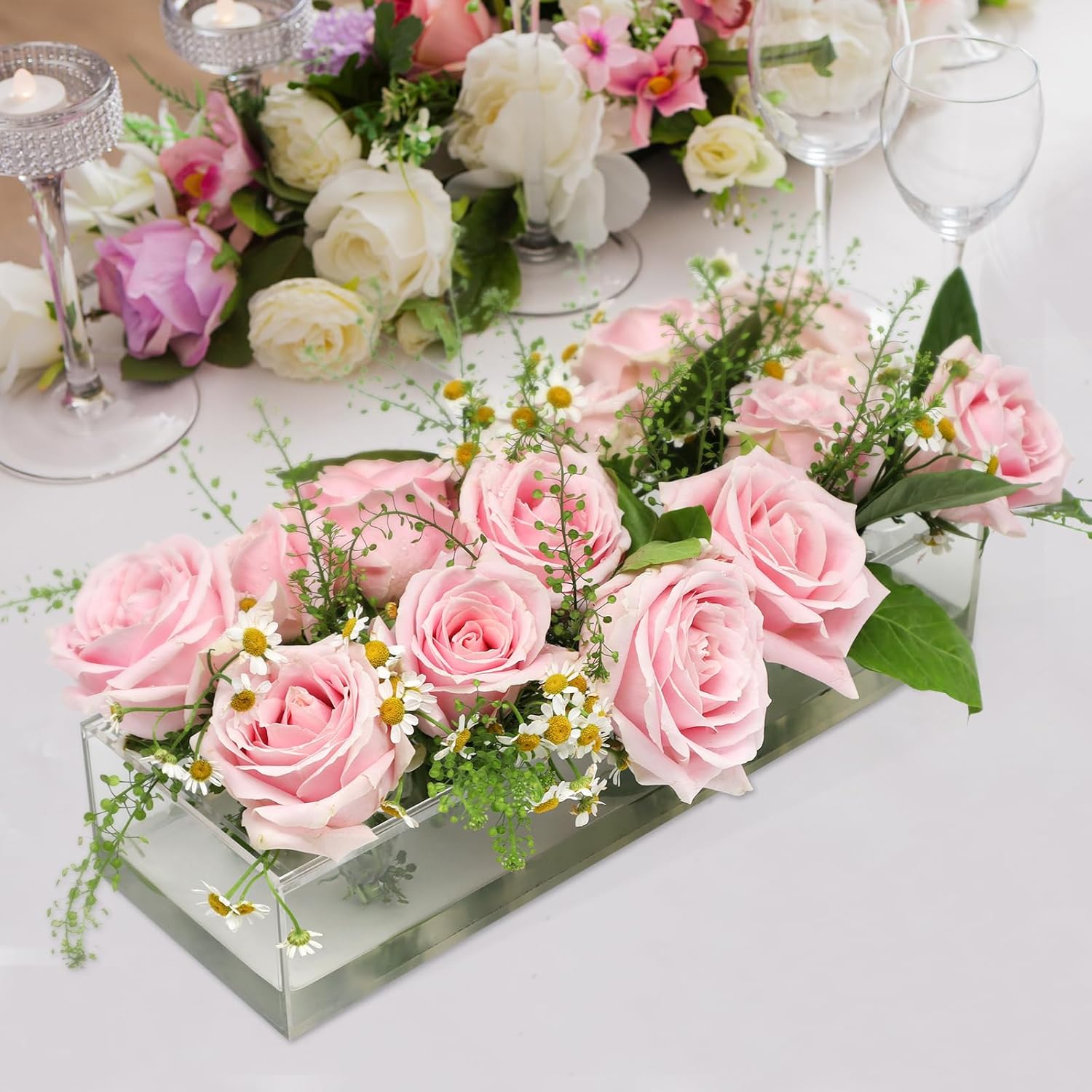 Elevate Your Dining Table with the Rectangle Flower Vase